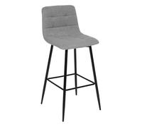 Atmosphera - Chaise de Bar Sirac Gris Tissu - H 104 cm, Assise Rembourrée avec Repose-Pieds - pour Cuisine, Îlot Central