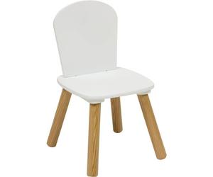 Atmosphera Chaise Enfant Alex, Blanche, Bois Clair, Style Scandinave, Arrondi, 48x55x85 cm
