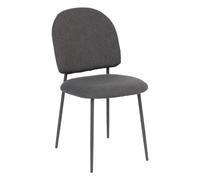 Atmosphera - Chaise Kamili - Grise, Tissu Texturé - L 57 x P 43 x H 84 cm, Pieds en Métal - pour Salle à Manger, Cuisine, Bureau