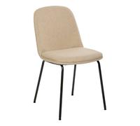 Chaise Neora tissu beige pieds métal noir