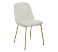 Atmosphera - Chaise Neora Crème - Revêtement Velours et Pieds Acier - Salle à Manger, Salon, Bureau