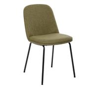 Atmosphera - Chaise Neora Vert Cèdre - Revêtement Velours et Pieds Acier - Salle à Manger, Salon, Bureau