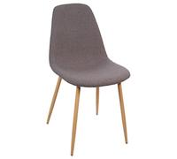 Atmosphera - Chaise Scandinave - Gris Foncé - L 44 x P 51 x H 86 cm, Pieds Acier Effet Bois - pour Salle à Manger, Salon, Bureau