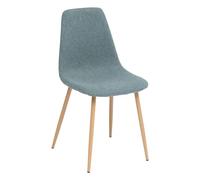 Atmosphera - Chaise Scandinave Vert Céladon - H 87 cm, Velours, Assise Rembourrée, Pieds Effet Bois - pour Salon, Bureau, Salle à Manger