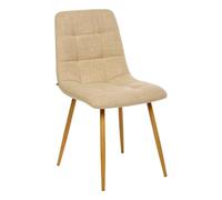 Atmosphera - Chaise Sirac Beige Lin - Mobilier Style Scandinave - Salle à Manger, Cuisine, Bureau, Salon