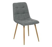 Chaise tissu Sirac tilleul pieds métal effet bois Atmosphera