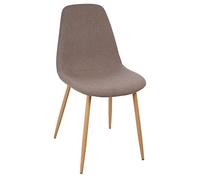 Atmosphera - Chaise Tyka Taupe - Pieds en Bois Clairs en Acier, L 44 x P 51 x H 86 cm - Mobilier pour Salle à Manger, Cuisine, Salon
