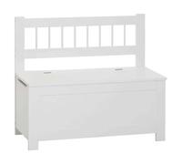 Atmosphera – Banc coffre enfant blanc en bois 75,5 x 64 cm