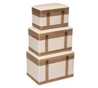 Atmosphera Coffre Norah en lin - Beige