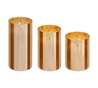 Atmosphera - Coffret 3 bougies led sena verre ambre d75cm