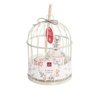 Atmosphera - Coffret Cage en métal avec Flacon Diffuseur et Bougie Lola Collection Poésie à l'anglaise