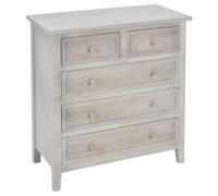 Chiffonnier ""Charme"" bois blanchi 5 tiroirs - Atmosphera Créateur d'intérieur