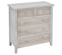 Atmosphera - Commode Bois Naturel Charme 5 tiroirs - Esprit Campagne