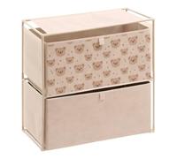 Atmosphera - Commode Enfant tissa 2 tirroirs Beige imprimé Ourson 60x30x60 cm
