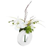 Atmosphera - Composition d'orchidées artificielles - Vase en céramique - H44 cm - Modèle 1