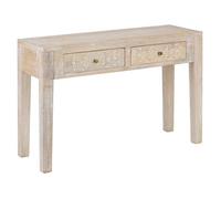Atmosphera - Console 2 tiroirs en bois massif SHIREL - Beige