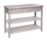 Atmosphera - Console Charme Bois Blanchi, 110 x 40 x 85 cm, 2 Tiroirs, 2 Étagères - Meuble de Rangement pour Entrée, Salon