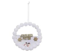 Atmosphera Couronne pompons Noël - Blanc