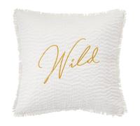Atmosphera - Coussin brodé Wild Blanc 45x45cm