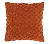 Atmosphera - Coussin Carré Nova - Ambre - 40 x 40 cm - Déhoussable, Texture Velours - pour Salon, Chambre