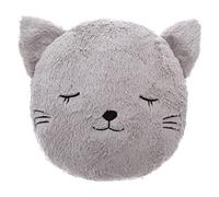 Atmosphera - Coussin enfant chat - Fausse fourrure gris - D28 cm