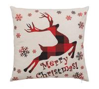 Atmosphera Coussin Déco de Noël Renne - 40 x 40 cm - Beige