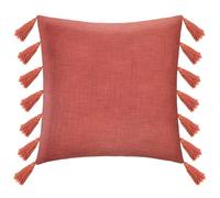 Atmosphera - Coussin déhoussable Gypsy Terracotta avec Pompons 50 x 50 cm