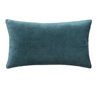 Coussin Dolce effet velours déhoussable 58x38 cm - Bleu canard