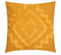Atmosphera - Coussin Inca en Coton tufté Jaune Moutarde 40x40 cm
