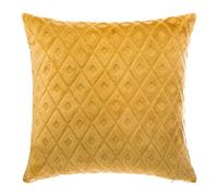 Coussin losanges flanelle jaune moutarde 40x40cm - Atmosphera Créateur d'intérieur