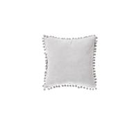 Atmosphera Coussin pompons - 40 x 40 cm - Gris clair