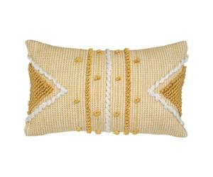 Atmosphera - Coussin R.O.W. - Plastique recyclé - Jaune Ocre 30x50 cm