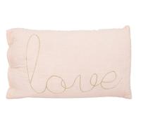 Atmosphera Coussin rectangulaire en gaze de coton, rose clair, 50 x 30 cm