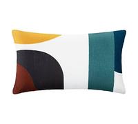 Atmosphera - Coussin Rectangulaire Hary 50 x 30 cm, Coton, Motifs Graphiques Brodés, Déhoussable - pour Salon, Chambre