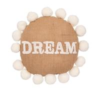 Atmosphera - Coussin Rond Dream en Jute et Coton avec Pompons D 30 cm