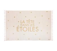 ATMOSPHERA CREATEUR D'INTERIEUR AC-Déco Tapis doré à Franges - La Tête dans Les Étoiles - 60 x 90 cm