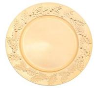 Atmosphera Créateur d'intérieur - Assiette de Présentation "Houx" 33cm Doré Or