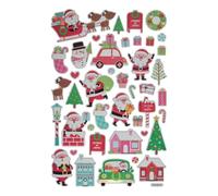 ATMOSPHERA CREATEUR D'INTERIEUR - Autocollant de Noël en relief en forme de sac de Père Noël, 14 x 21 cm