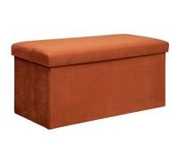 Pouf pliant double ""Lilou"" en velours 76x38cm ambre - Atmosphera Créateur d'intérieur