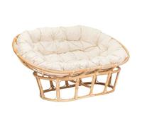 Atmosphera Créateur d'Intérieur - Banquette Seram en Rotin - Canapé Mamasan 2 Places - Beige Naturel - Confortable avec Coussin - Salon et Extérieur