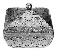 Créateur d'intérieur - Boîte Métal Déco Ajourée 12cm Argent