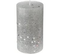 Atmosphera Créateur d'intérieur - Bougie Cylindre Paillettes Colorama 340g Argent G