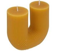 Atmosphera Bougie LED Demi en coton H12 cm jaune moutarde