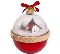 Bougie Parfumée de Noël Boule à Neige 130g Rouge