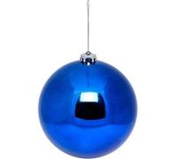 Atmosphera Créateur d'intérieur - Boule de Noël Brillante "Maxi" 15cm Bleu Nuit Bleu