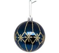 Boule de Noël Déco Poussière d'étoiles 8cm Bleu