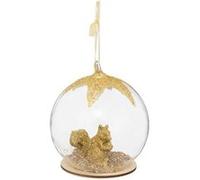 Boule de Noël en Verre Ecureuil 8cm Or