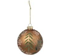 Boule de Noël en Verre Feuilles 9cm Marron