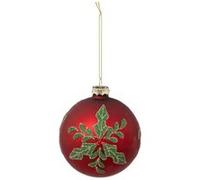 Atmosphera Créateur d'intérieur - Boule de Noël en Verre "Houx" 10cm Rouge Rouge G
