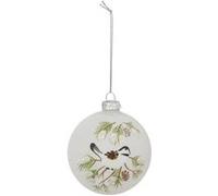 Boule de Noël en Verre Oiseau 8cm Blanc